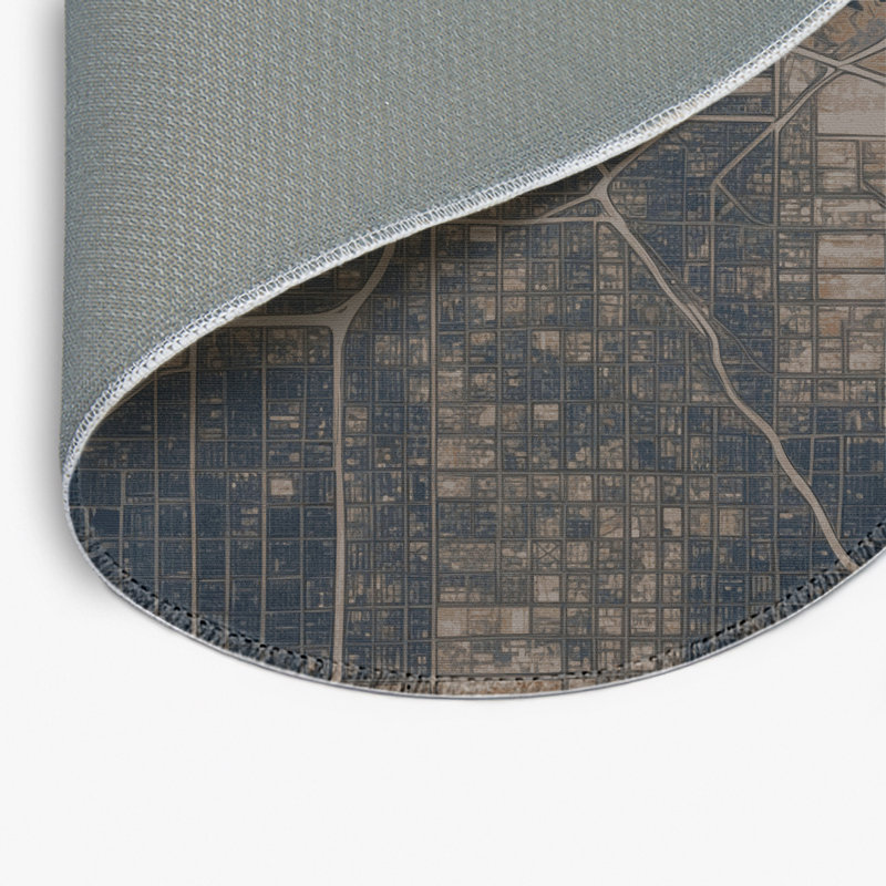 Tapis intérieur et extérieur noir Transport, Rond 5 pi
