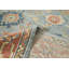 Tapis bleu et rose en laine noué à la main 10 x 14 pi 1 po Oushak-773814645