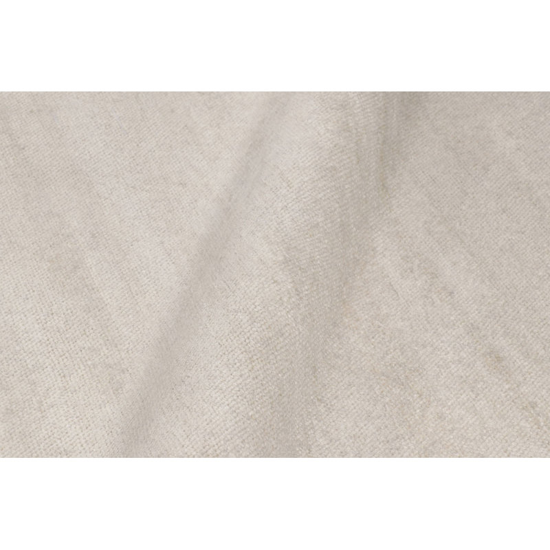 Textural Hand Knotted Silk Area Rug in Ivory