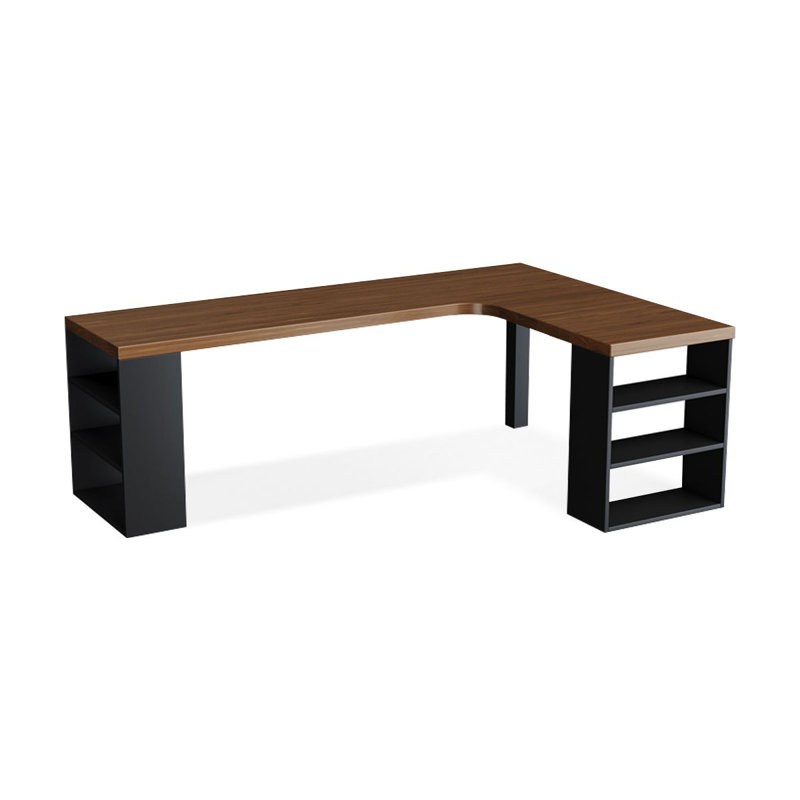 Dark Walnut Rectangular Solid Wood desks, 29.53" H x 86.61" W x 55.12" D