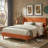 Janine Corduroy Upholstered Wingback Bed with Slat Kit and Solid and Manufactured Wood Frame-749801293-755779367