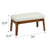 Faux Leather Upholstered Solid Wood Ottoman Waterfall Entryway Bedroom Bench