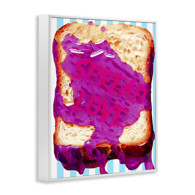 Spread Love Toast Art par Daphne Polselli, Estampe numérique encadrée blanc bord de mer, H 20 po x l 16 po