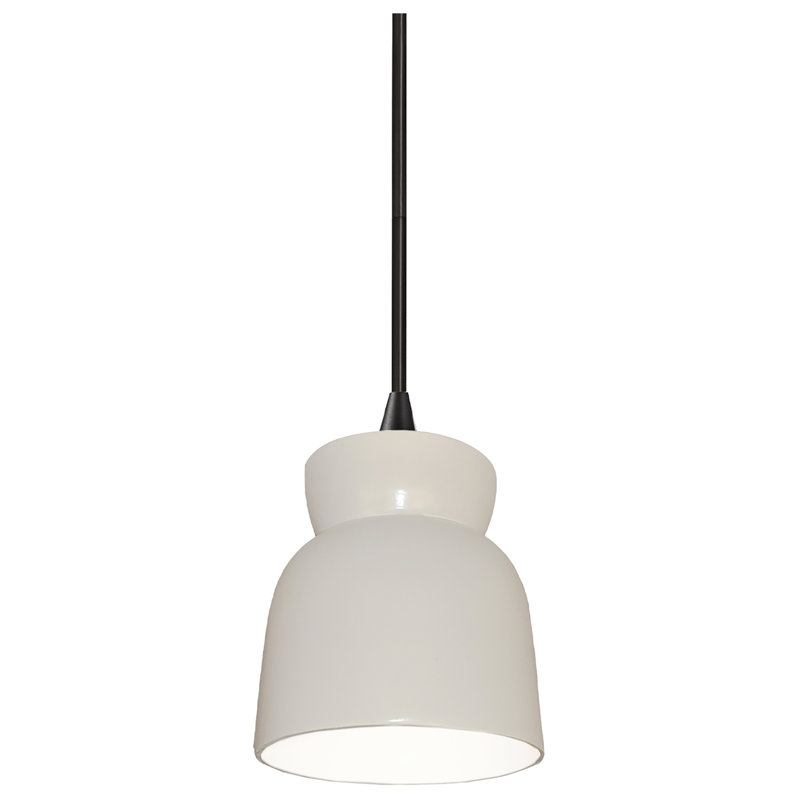 Luminaire suspendu simple en forme de sablier à DEL Sadaris, Blanc brillant, Chrome poli