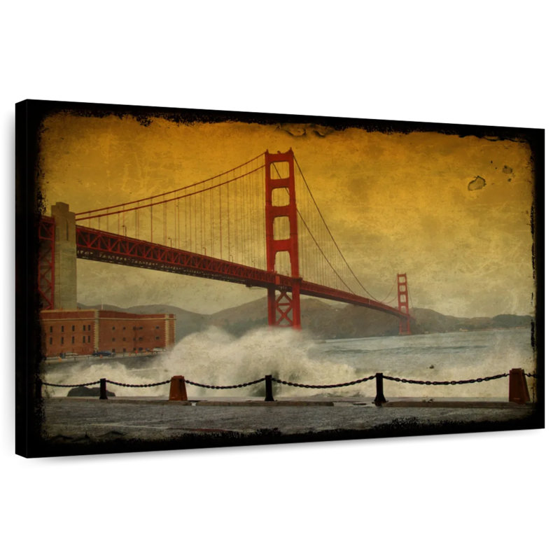 Lilie Grunge San Francisco Bridge, 26" H x 39" W