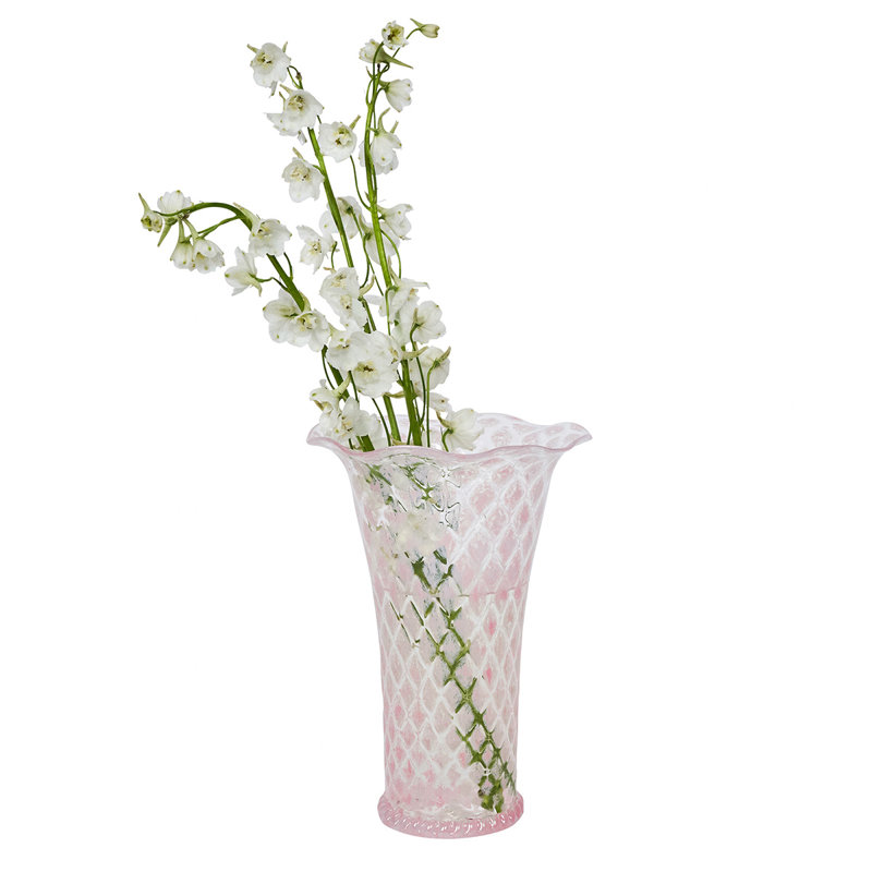 Trellis 9" Flared Vase, Blush