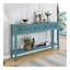 Console rustique, canapé de 60 po de long avec deux tiroirs de taille différente et une tablette inférieure pour le rangement (vert turquoise)-731445241