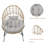 Oversized Wicker Egg Chair With Cushion Backyard Back Porch, Tan