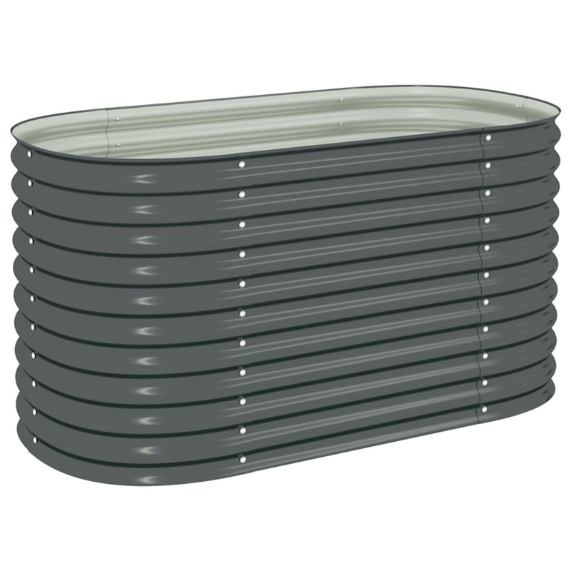 Lit surélevé pour jardin Marazi vidaXL, acier galvanisé, Grey