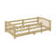 Lit simple au sol de style Montessori avec garde-corps, lit en bois avec lattes et enceinte, sans porte-1596179336-1596179337