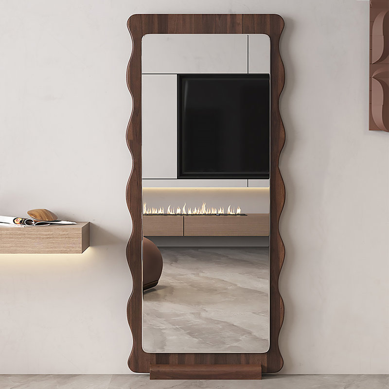 Miroir pleine grandeur de style médiéval, Brun mat, 43,31 po x 86,61 po