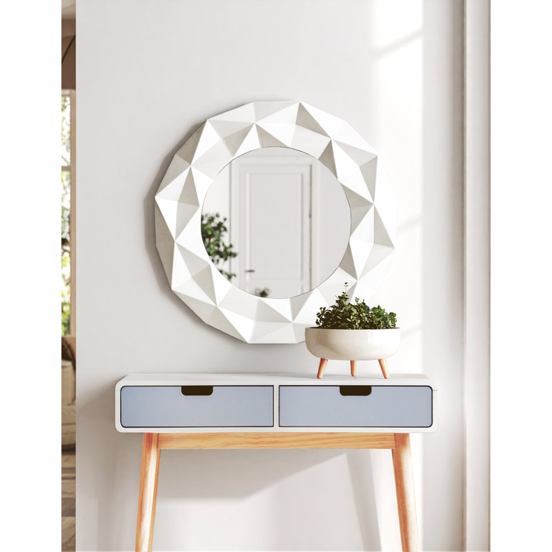 Gamache Flat Wall Mirror, White