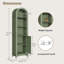 Armoire de rangement de 69,5 po de hauteur pour salle de bain arquée avec portes cannelées et 5 tablettes, unité de rangement compacte-1415275890