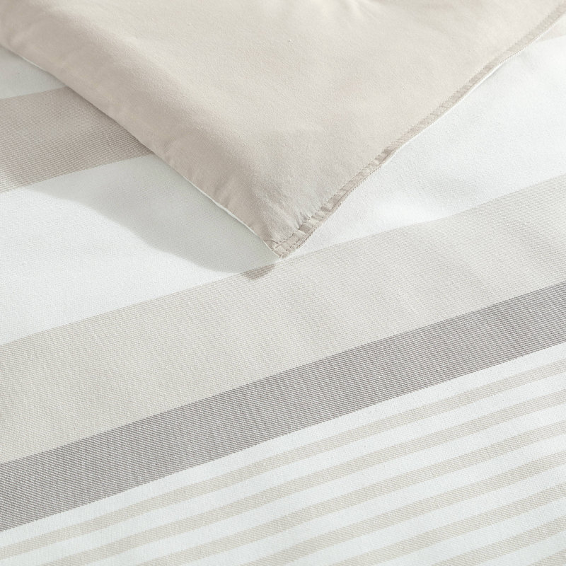Ensemble d'édredon réversible en coton Nautica Saybrook, Édredon double / grand + 2 taies décoratives sta