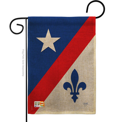 Franco american interet fleur de lys impressions 2 côtés en toile jute 18,5 x 13 po drapeau de jardin