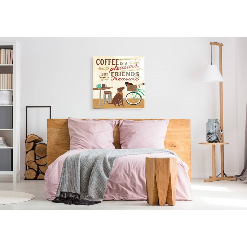 Red Barrel Studio® «Coffee and Friends II» par Veronique Charron, art mural en verre acrylique, H 36 po x l 36 po