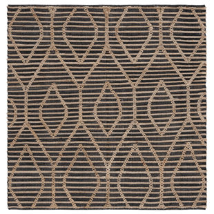Tapis géométrique en jute et coton