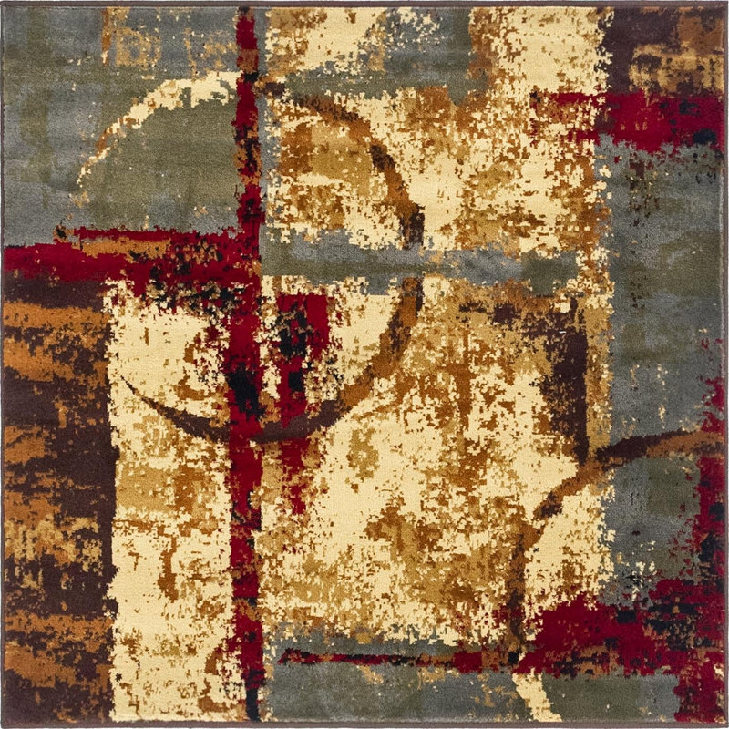 Adetomiwa Geometric Indoor Rug, Square 4'1"