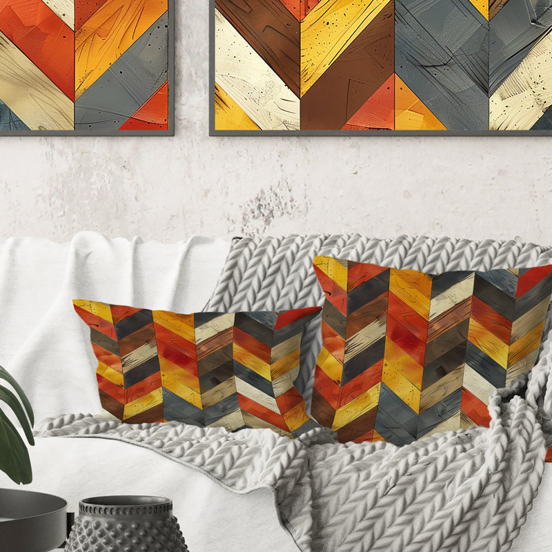 Coussin décoratif à chevrons