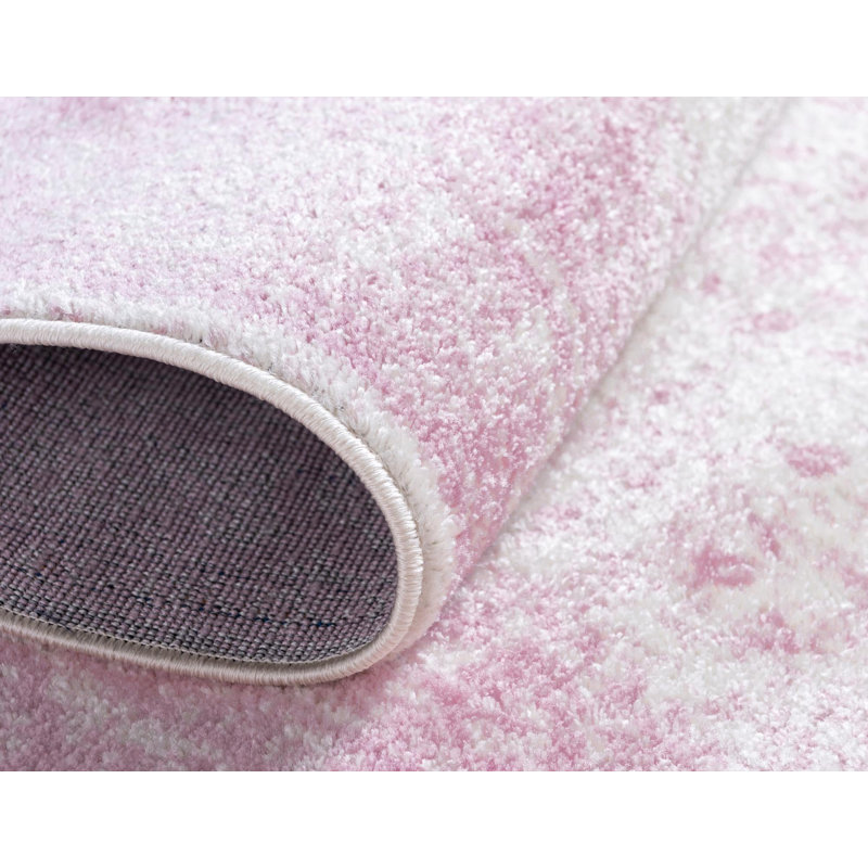 Tapis rose Rizo, Rond 7 pi 10 po x 7 pi 10 po