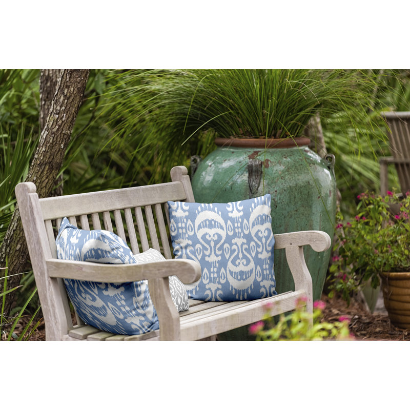 Housse de coussin d'extérieur carré Happy Hippy, H 20 po x l 20 po, Bleu