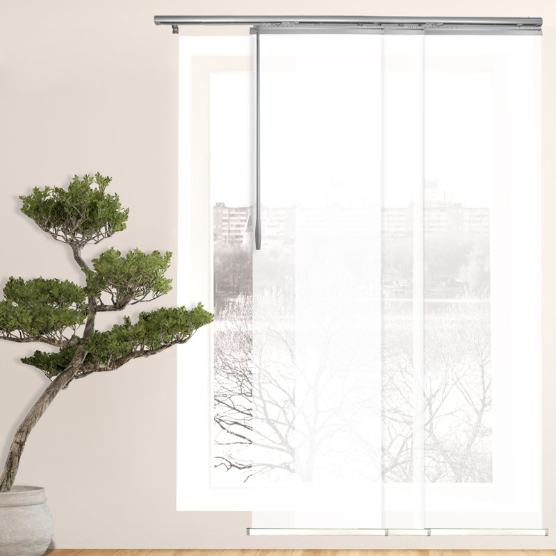 Semi-Sheer Single Rail Panel Track Extendable 36"-58"W x 94"H, Panel width 23.5", Silver, 23.5"W x 94"L