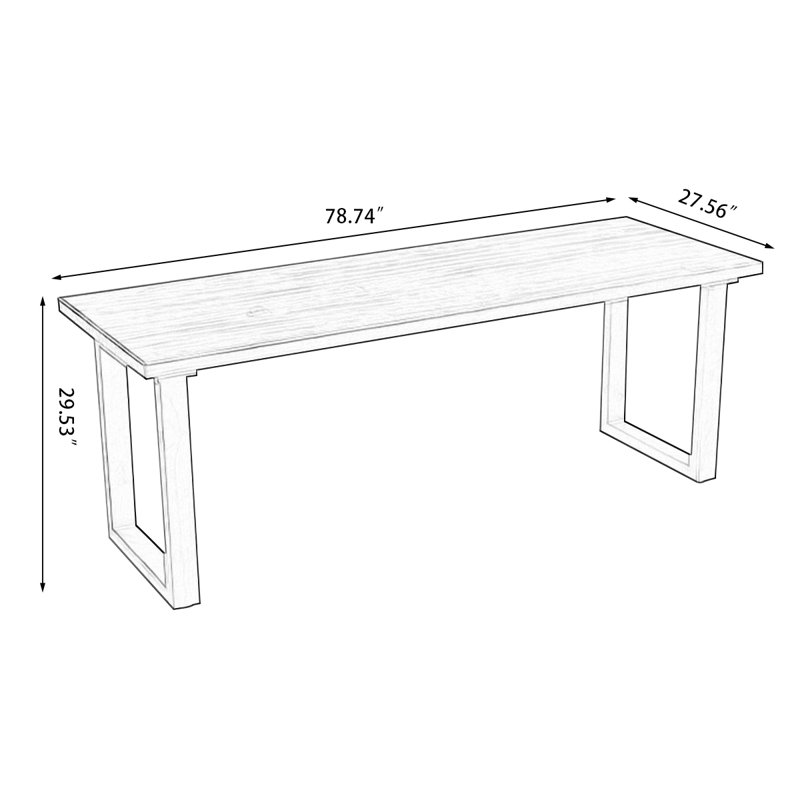 Bureaux rectangulaires en bois massif noyer, H 29,53 po x l 78,74 po x P 27,56 po