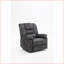 Fauteuil inclinable électrique inclinable avec massage et amp; Chauffage, velours, meubles de salon | Bleu grisâtre-892772506
