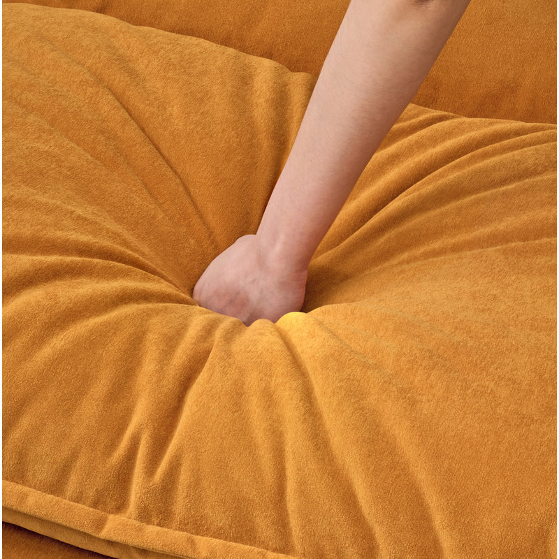 110" Chenille SOFA, Modular Combination SOFA, Deep Seated SOFA With Cushion, Yellow