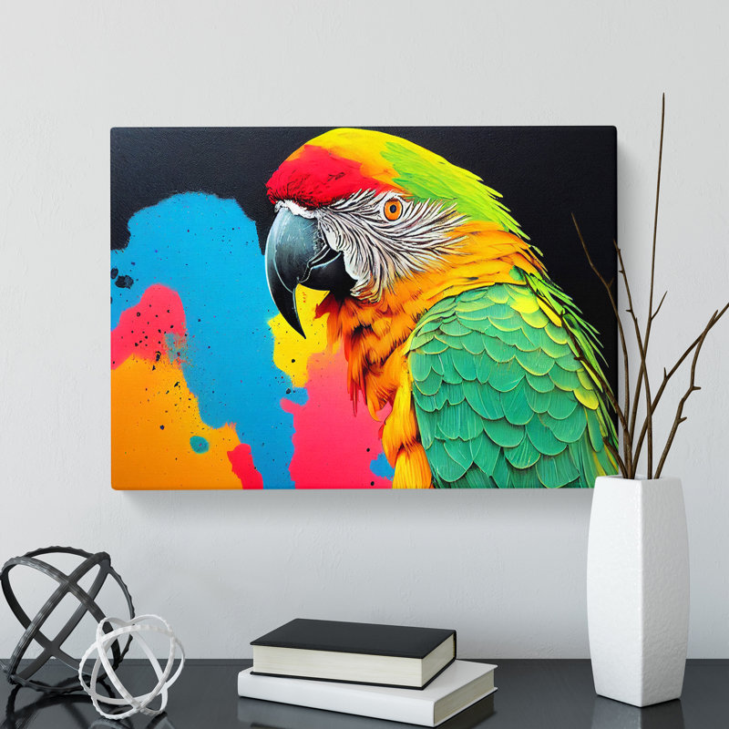 Painted Parrot Vol.3 - Wrapped Canvas, 50cm H x 76cm W x 3cm D