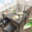 5-Piece Rectangular Dining Set for 4, Modern Upholstered Chairs, Space-Saving for Apartments, Gray