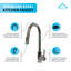Robinet de cuisine à double fonction en acier inoxydable avec douchette extractible de 17,5 pouces KBFmore-86307717