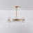 27’’ 6-light Gold Chandelier Pendant Light With Textured Glass Shades
