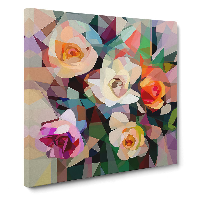 Floral Cubism No.2 - Wrapped Canvas, 50cm H x 50cm W x 3cm D