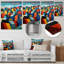 Blue and Orange Cityscape Chronicles - Décoration murale en métal City Architecture-1738296859