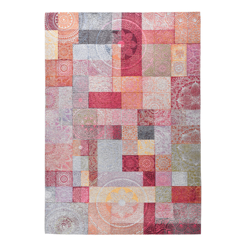 Cosima Machine Woven Cotton Pink/Purple/Red Indoor Rug, Rectangle 160 x 230cm