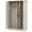 3 Door Manufactured Wood Wardrobe With Mirror-752385216