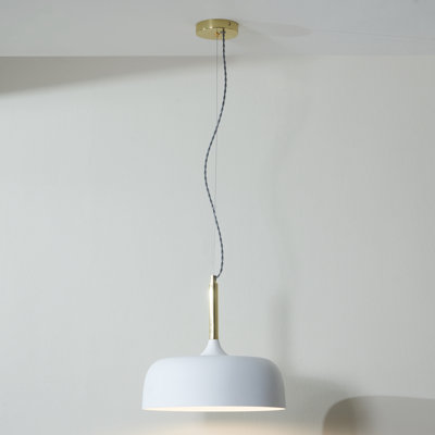 Bautz 1 - Light White/Gold Dome Pendant
