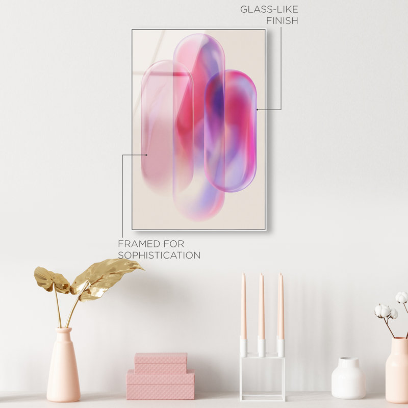 Pink Topaz Gradient Print by Oliver Gal, 37"H x 25"W, White Floater Frame