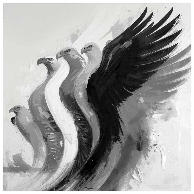 Housses de couette monochromes Eagles Illustration, Lit simple