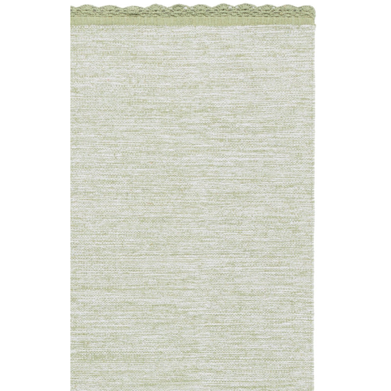 Tapis de couleur unie en coton tissé à la main Mohnton, Rectangle 2 pi 3 po x 3 pi 9 po