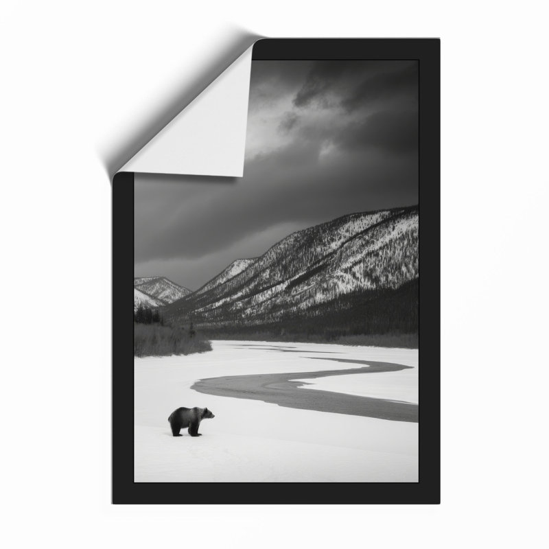 Bear In Isolation Scandinavian - Print, Oak, A3 - 42.0 x 29.7 cm
