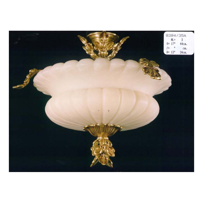 Devaney Glass Semi Flush Mount, Antique Silver