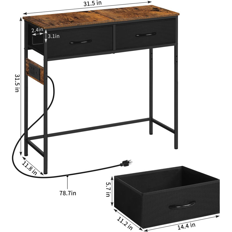 Console 31,5 po Contrell, Brun