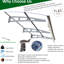 Auvent de fenêtre 79 po x 34 po, feuille de polycarbonate, support en alliage d'aluminium pour mur en bois, entrée chauffante et auvent avec abri mural robuste