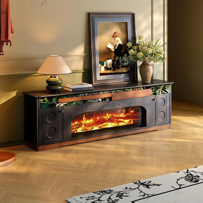 French Retro Fireplace TV Storage Cabinet