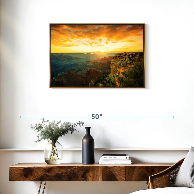 Daisi Arizona - Reproduction rectangulaire sur toile avec cadre flottant, Cadre flottant doré, 31 po x 21 po