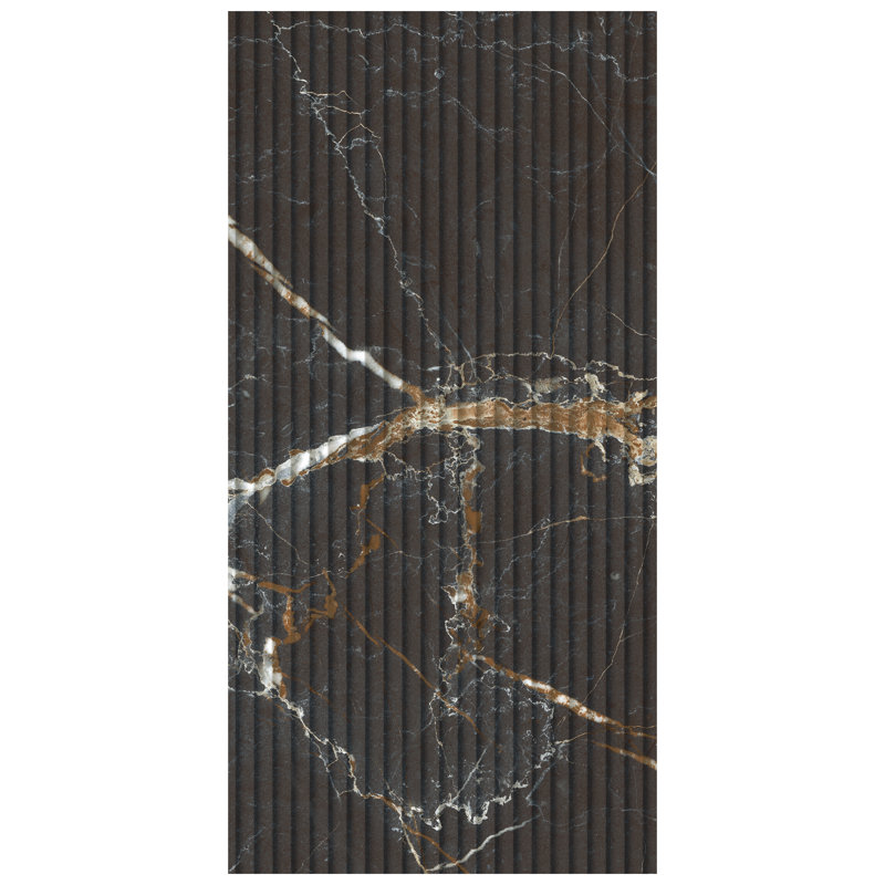 Carrelage mural en porcelaine 11 3/4 po x 23 1/2 po Reve Roseliere Deco, Noir / blanc