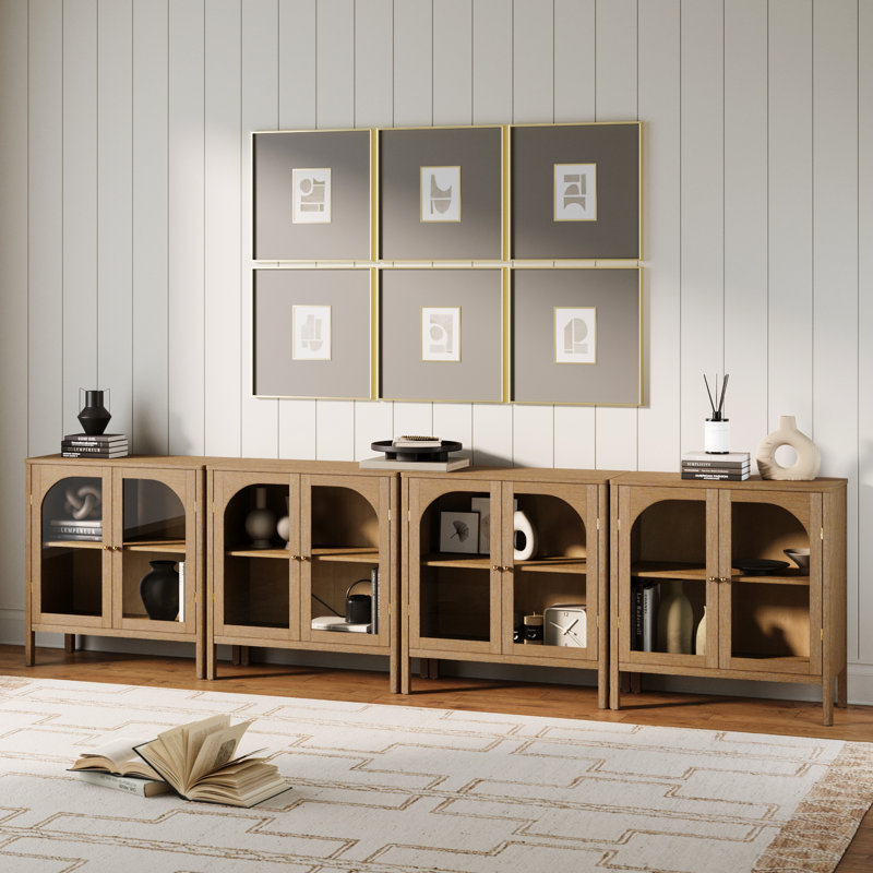 Glass TV Stand, Brown