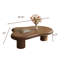 Table basse en bois massif Mid-Fentury 48 po pour le salon, conception en nuage, forme libre à quatre pieds